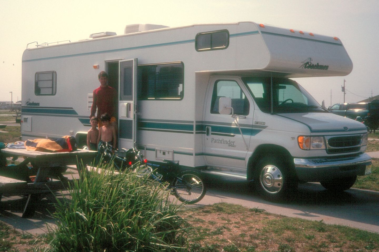 Herb and boys by rental RV Herb and boys by rental RV