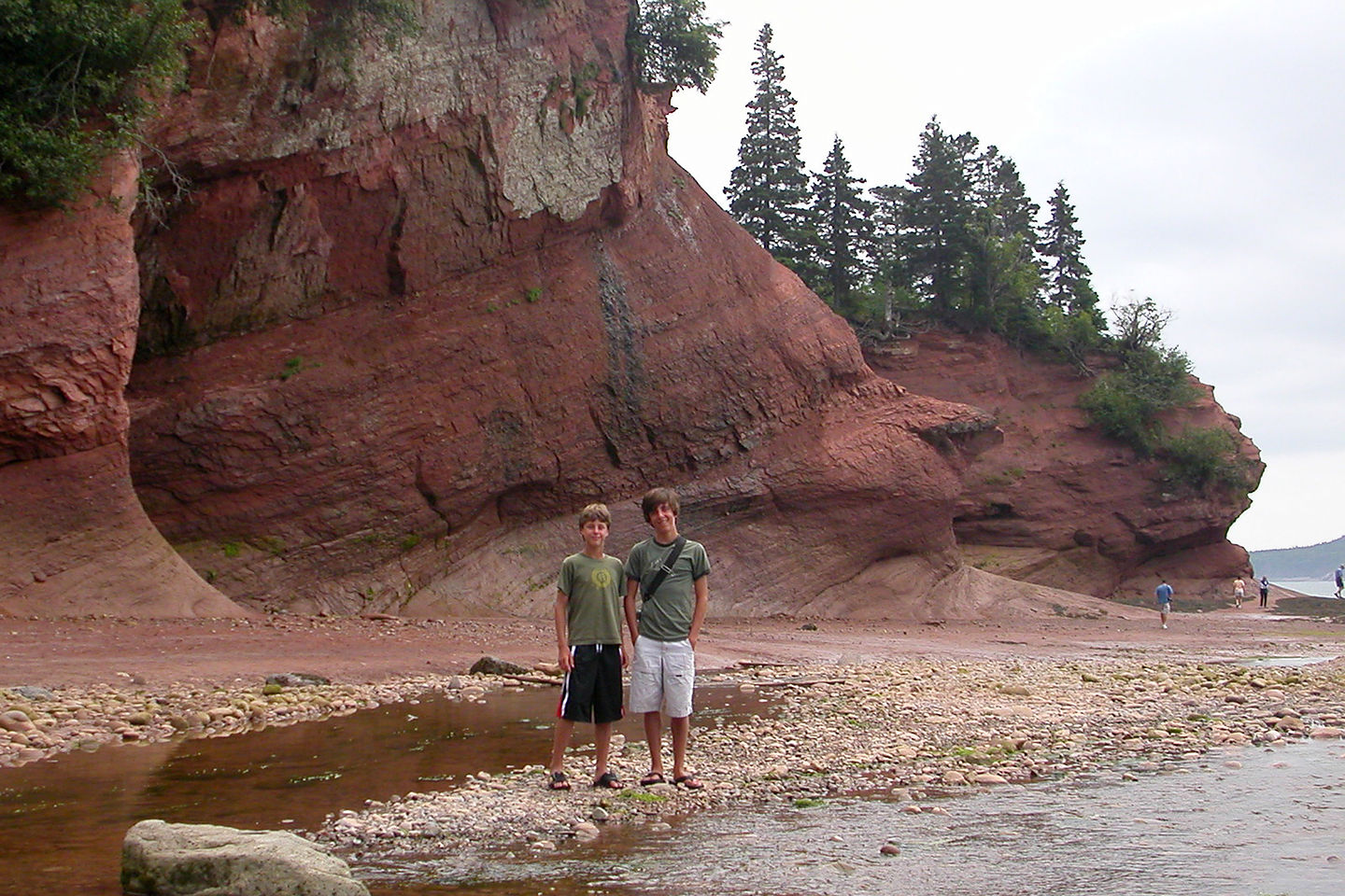 Boys exploring the sea caves Boys exploring the sea caves