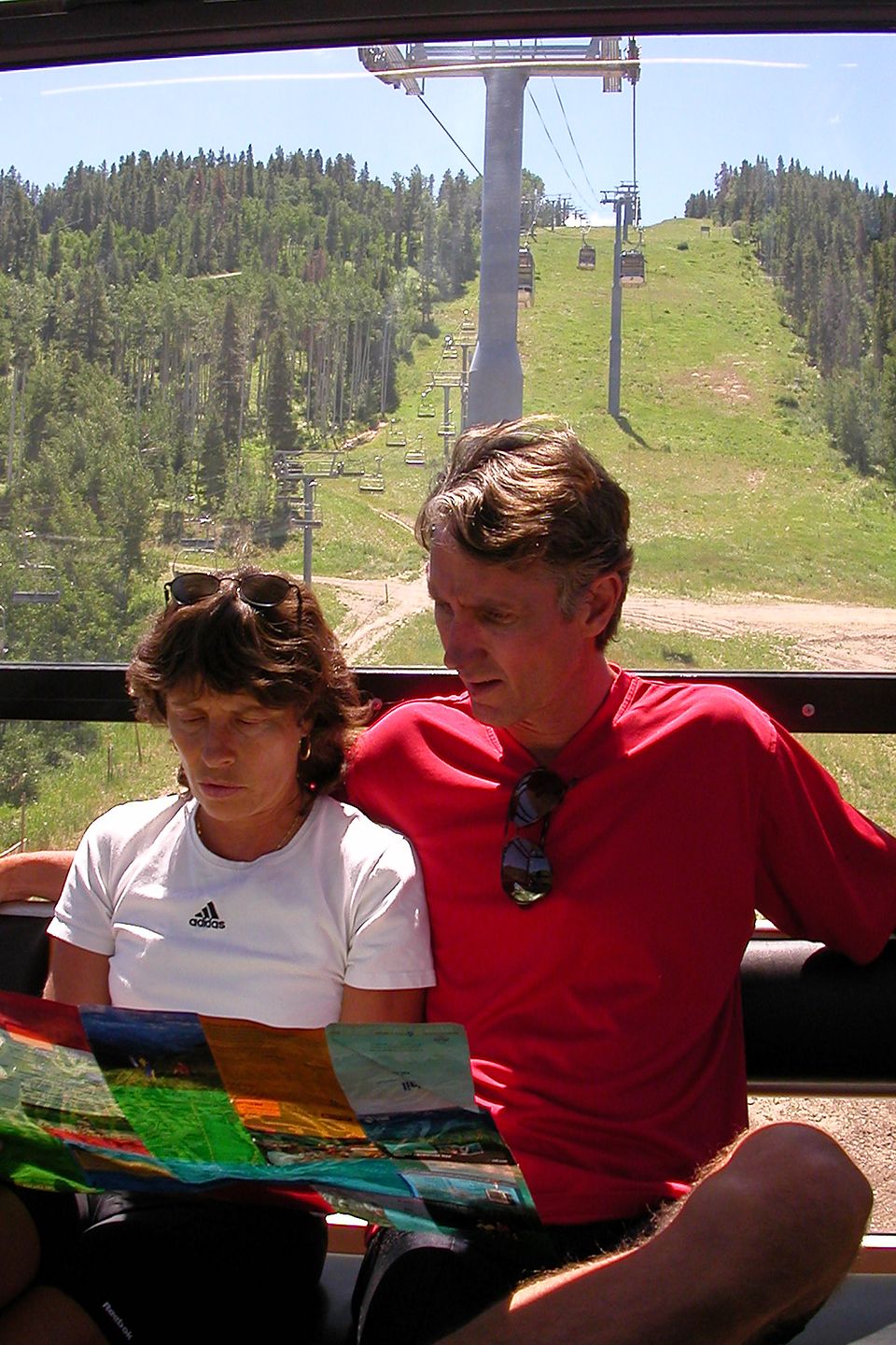Lolo planning the bike ride down Vail Mountain Lolo planning the bike ride down Vail Mountain