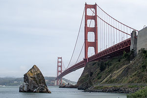 Golden Gate Bridge before Climb out on Bikes