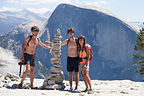 Family with Faux Dad Rock Cairn on route to North Dome Family with Faux Dad Rock Cairn on route to North Dome