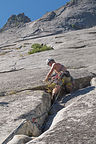 Tommy on Lead at Glacier Point Apron Tommy on Lead at Glacier Point Apron