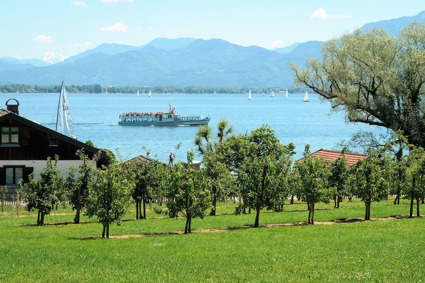 Chiemsee Schifffahrt (boat ferry) from Fraueninsel Chiemsee Schifffahrt (boat ferry) from Fraueninsel