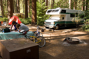 North Pine campsite with Lazy Daze