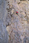 Andrew climbing in the Dilithium Crystal area of the Inner Gorge.