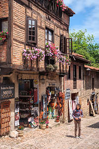 Lolo wandering along the cobblestone streets of Santillana del Mar Lolo wandering along the cobblestone streets of Santillana del Mar