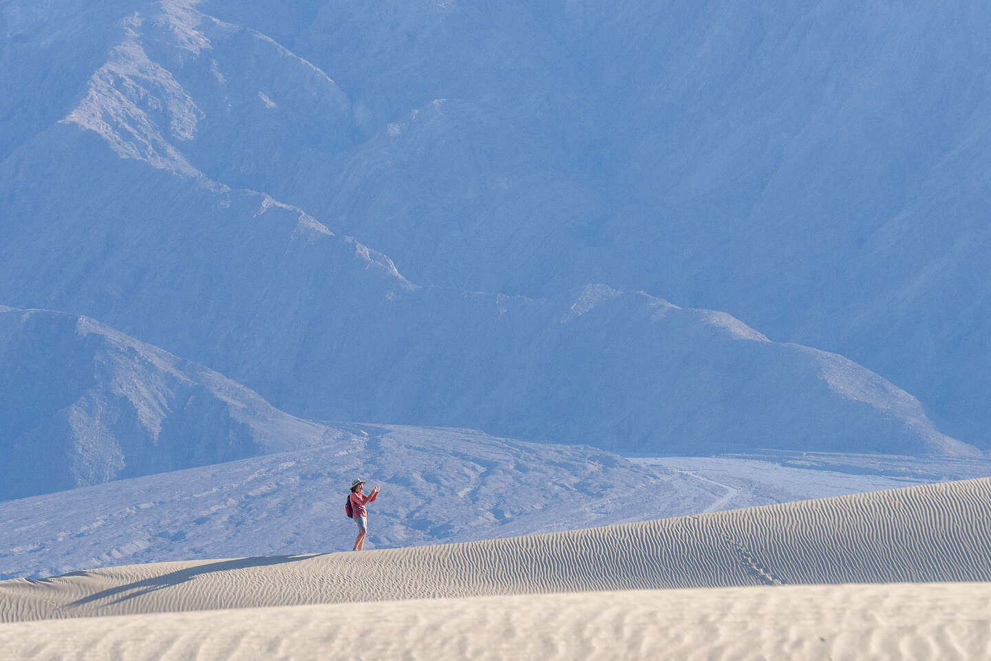 Hiking on Mesquite Dunes