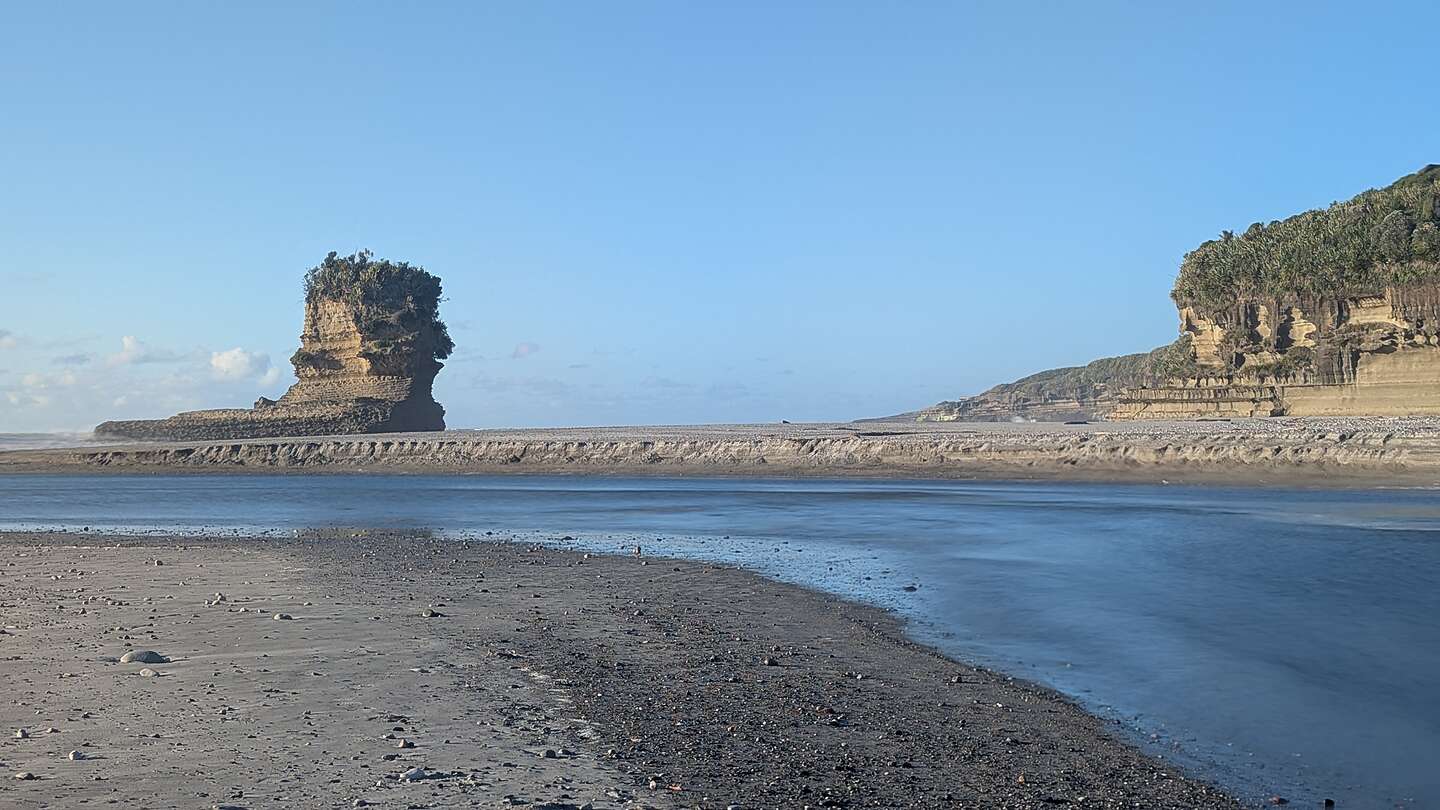 Punakaiki Beach sea stack Punakaiki Beach sea stack
