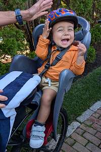 Walker not very happy about his helmet Walker not very happy about his helmet