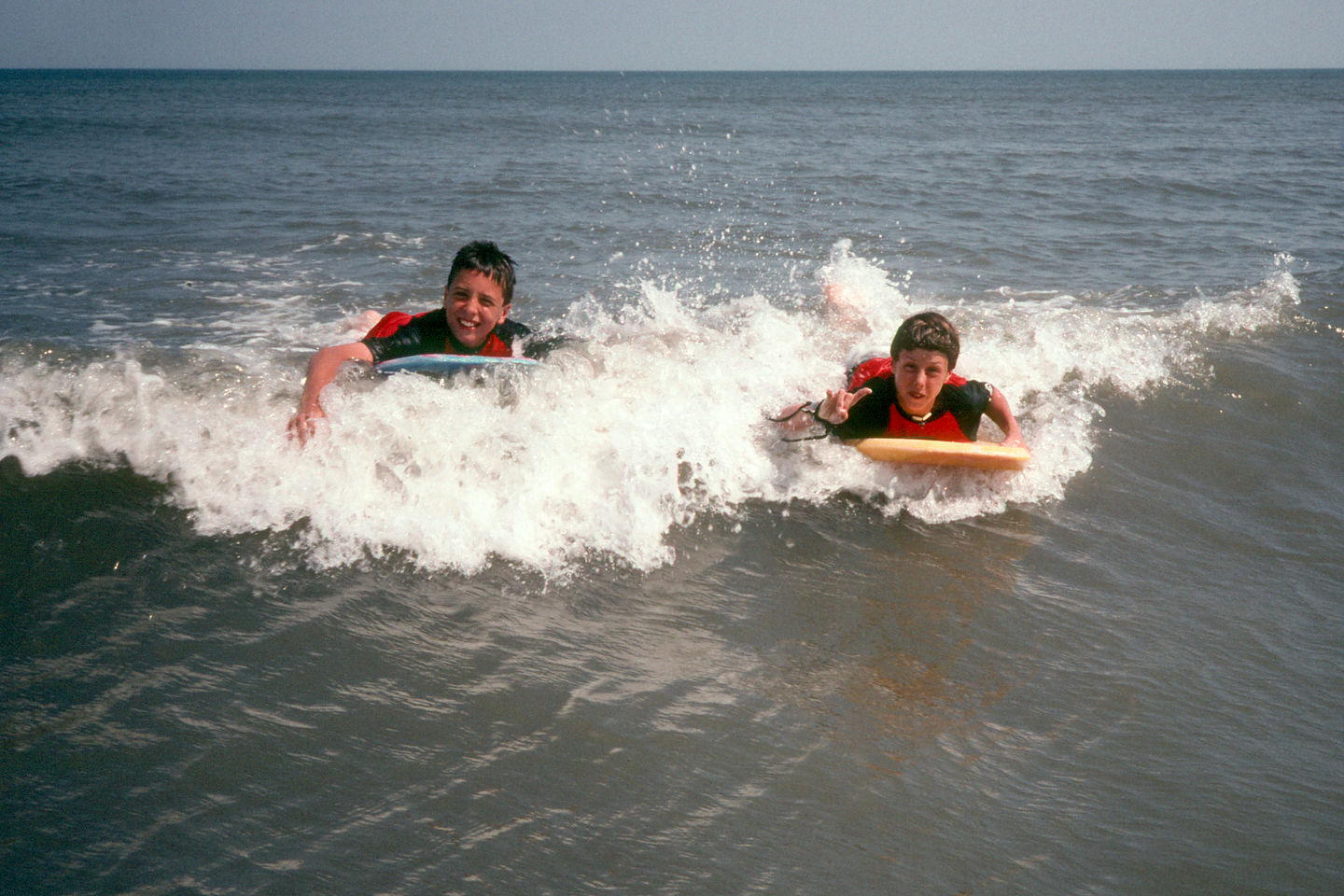 Boys boogie boarding Hunting Island Boys boogie boarding Hunting Island