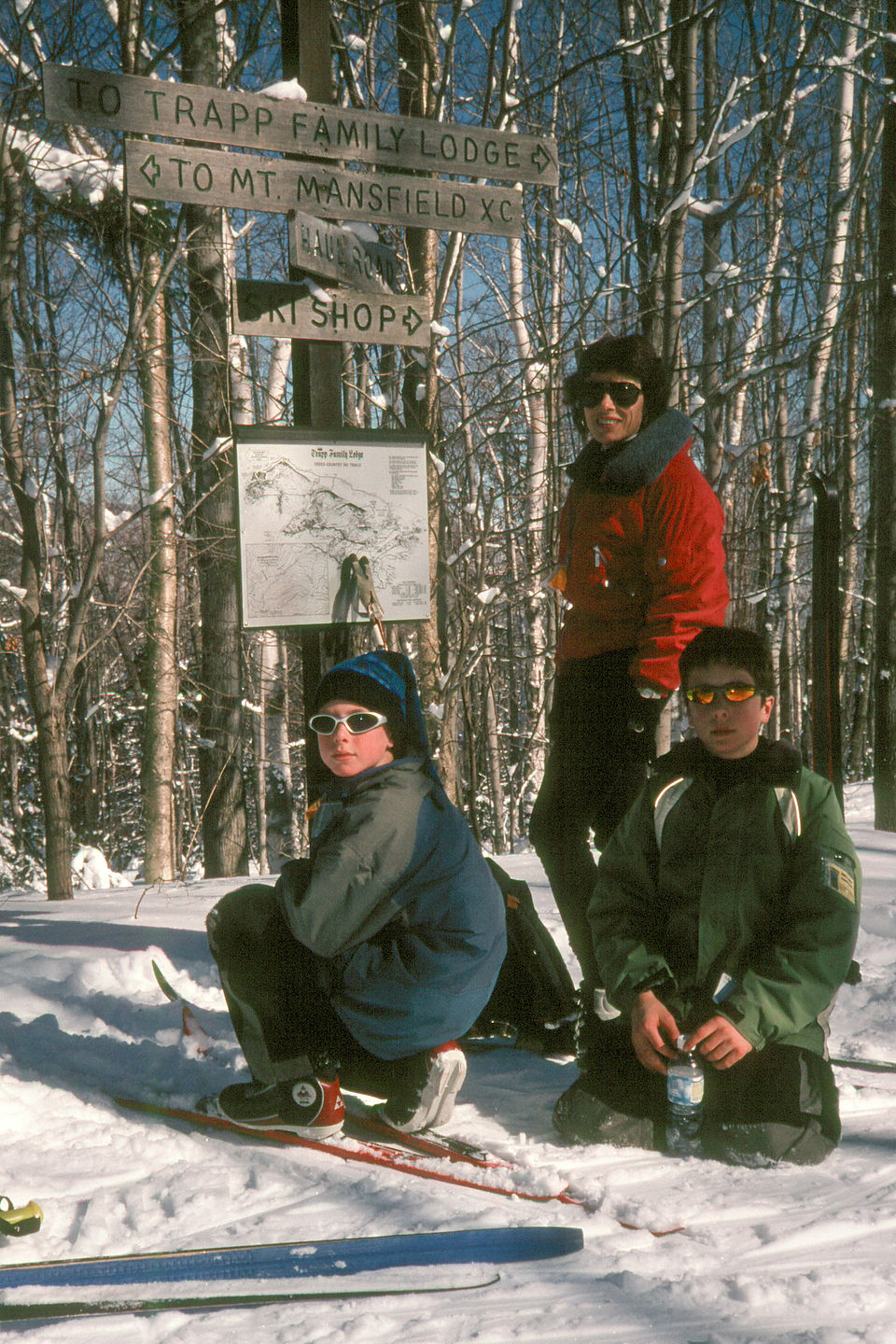 Lolo and boys at X-C trail crossing Lolo and boys at X-C trail crossing
