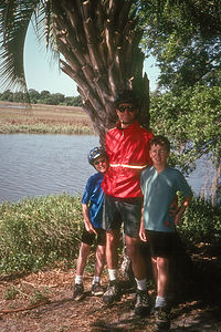 Herb and boys on rest from bike ride