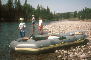 Herb and boys fishing for trout on the Snake River