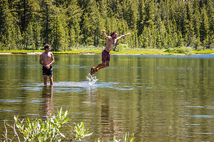 Swimming in Upper Sunrise Lake