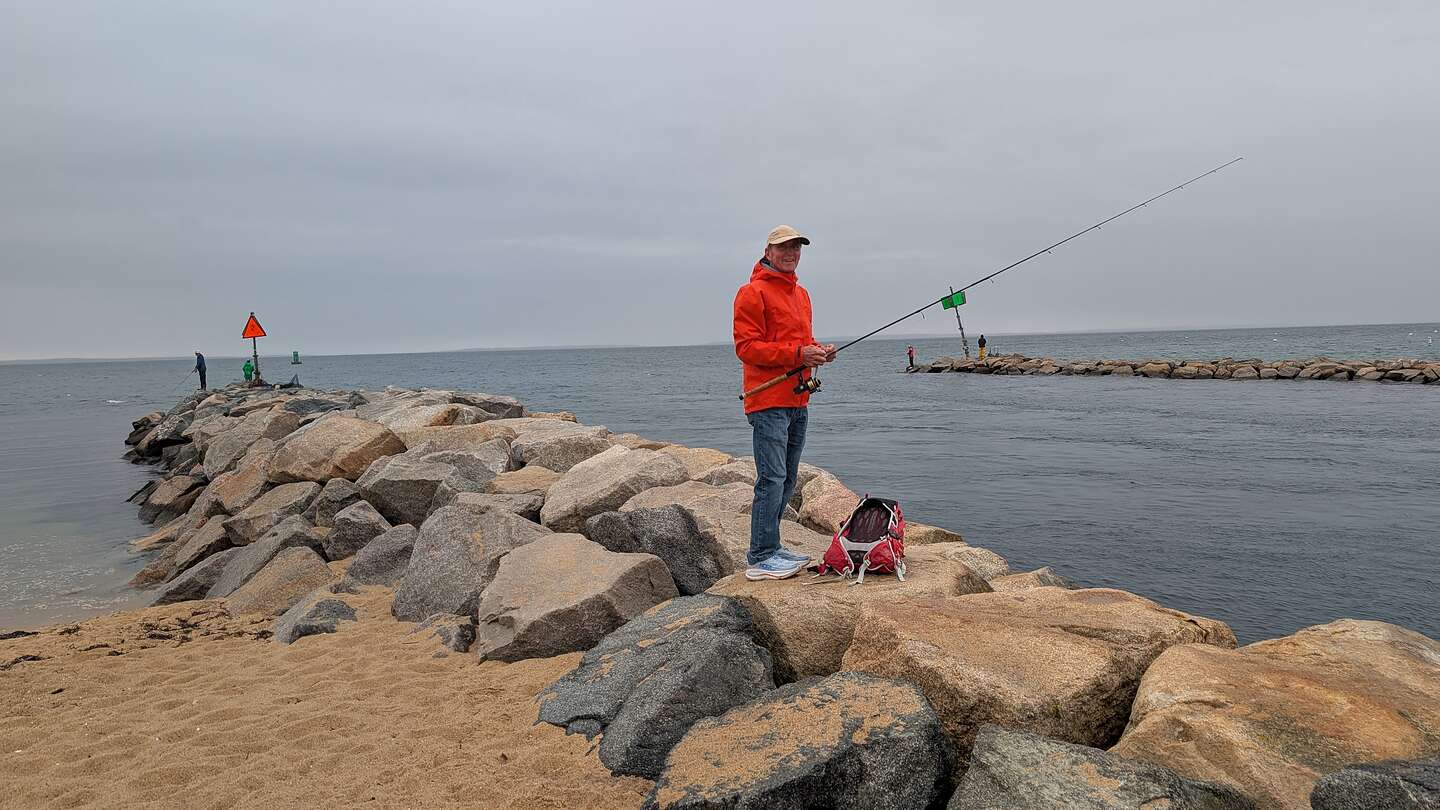 Herb fishing on Lobsterville Jetty